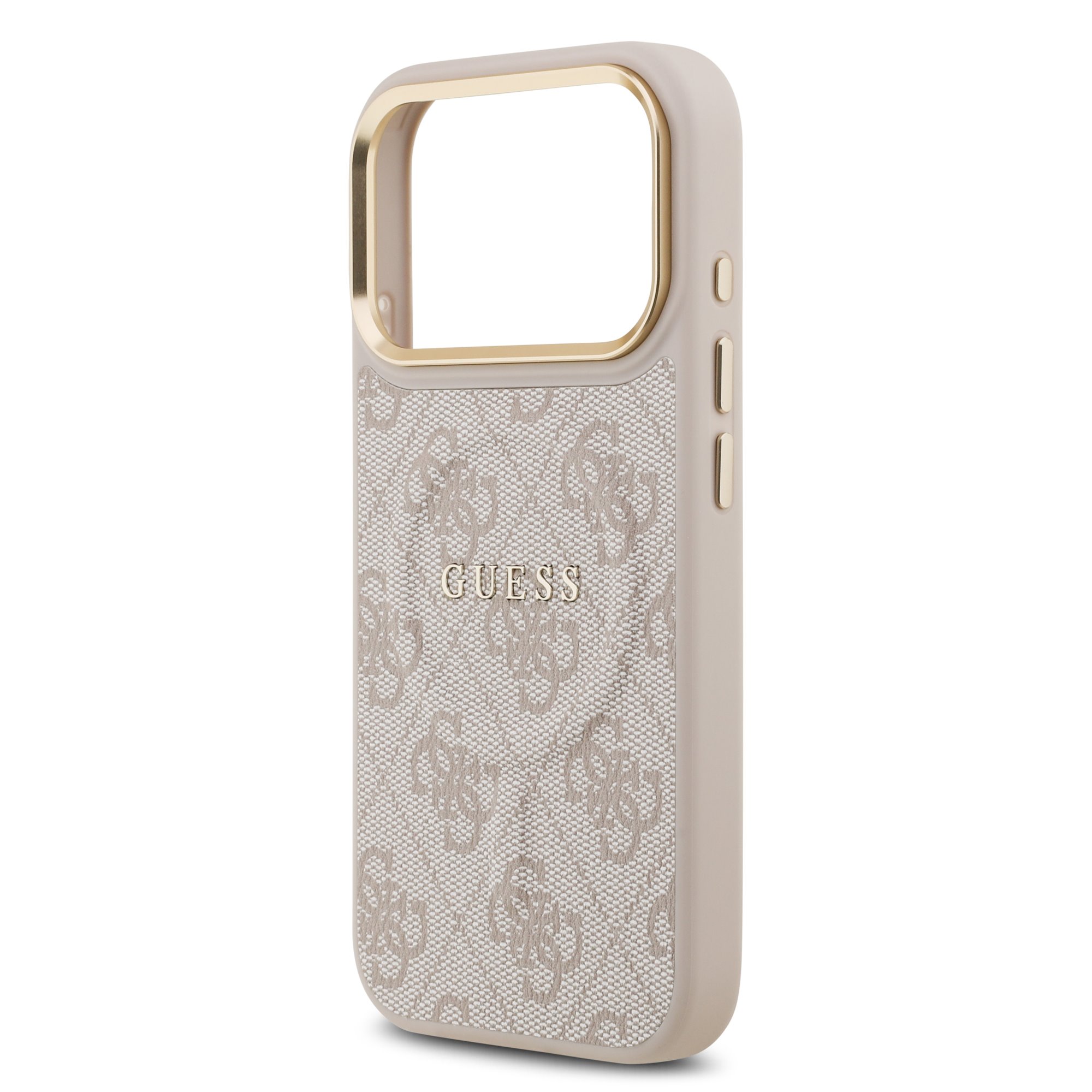 GUESS Калъф за iPhone 17 Pro Max, PU Leather 4G Gold Frame MagSafe, розов – GUHMP17XP4MSEGCP