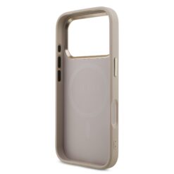 GUESS Калъф за iPhone 17 Pro, PU 4G Strass Triangle Logo Gold Frame MagSafe ,розов – GUHMP17LP4GTDGMP