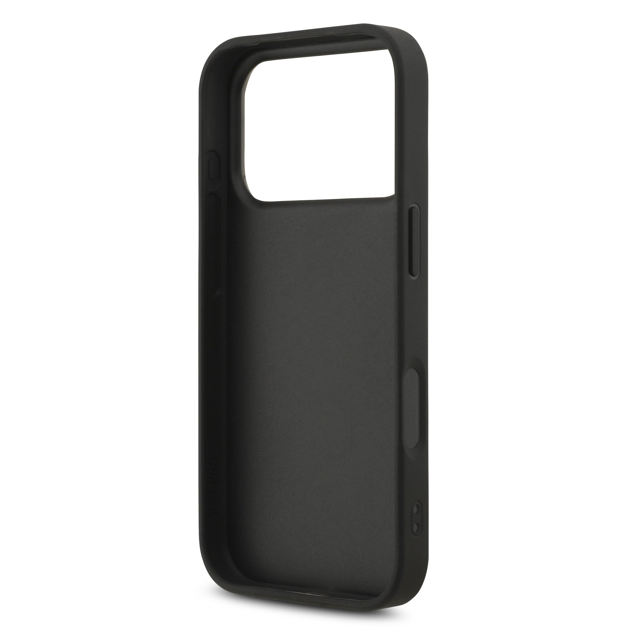 GUESS Калъф Apple iPhone 17 Pro, PU Fixed Glitter 4G Metal Logo, черен – GUHCP17LHG4SGK