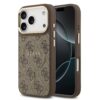 GUESS Калъф за iPhone 17 Pro, PU Leather 4G Gold Frame MagSafe, кафяв – GUHMP17LP4MSEGCW