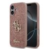 GUESS Калъф за iPhone 17, Fixed Glitter 4G Metal Logo, розов – GUHCP17SHG4SGP