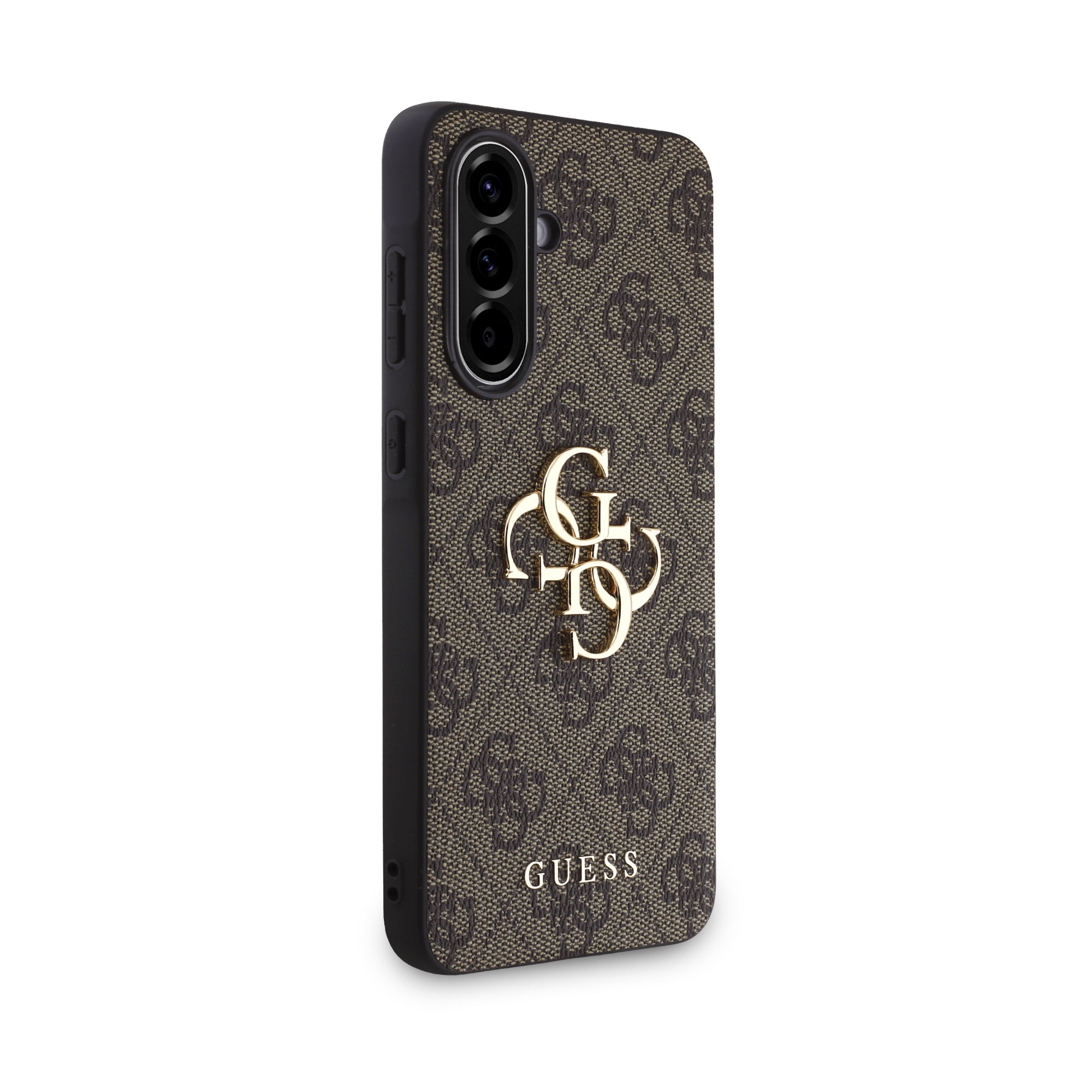 GUESS Калъф за Samsung A56, PU 4G Metal Logo, кафяв