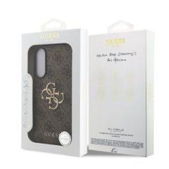 GUESS Калъф Samsung S25 Edge, 4G Metal Logo, кафяв –
