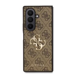 GUESS Калъф за Samsung Z Fold 7, PU 4G Metal Logo, кафяв