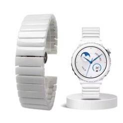 Каишка за Smart Watch 20мм, Ceramic Strap Slim, керамична /бяла/