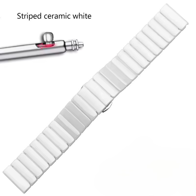 Каишка за Smart Watch 20мм, Ceramic Strap Slim, керамична /бяла/