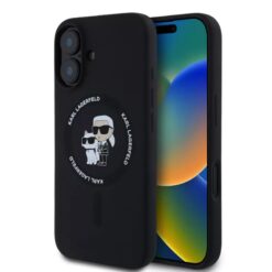 Karl Lagerfeld Калъф Apple iPhone 17 Air, Liquid Silicone K/C MagSafe /черен/ – KLHMP17MSCMKCRHK