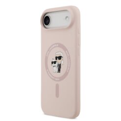 Karl Lagerfeld Калъф за iPhone 17 Air, Liquid Silicone K/C MagSafe /розов/ – KLHMP17MSCMKCRHP