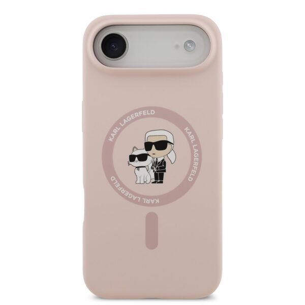 Karl Lagerfeld Калъф за iPhone 17 Air, Liquid Silicone K/C MagSafe /розов/ – KLHMP17MSCMKCRHP