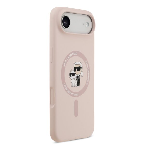 Karl Lagerfeld Калъф за iPhone 17 Air, Liquid Silicone K/C MagSafe /розов/ – KLHMP17MSCMKCRHP
