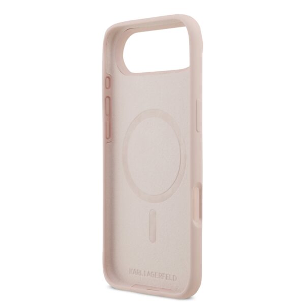 Karl Lagerfeld Калъф за iPhone 17 Air, Liquid Silicone K/C MagSafe /розов/ – KLHMP17MSCMKCRHP