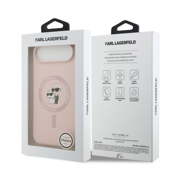 Karl Lagerfeld Калъф за iPhone 17 Air, Liquid Silicone K/C MagSafe /розов/ – KLHMP17MSCMKCRHP