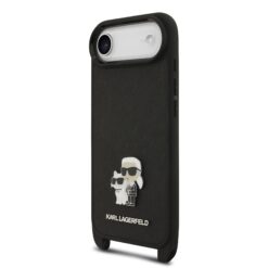Karl Lagerfeld Калъф Apple iPhone 17 Air, Saffiano Metal K/C + Crossbody Strap /черен/ – KLHCP17MSAKCPBK