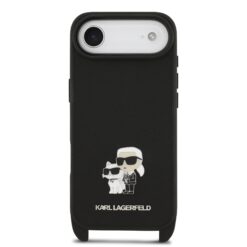 Karl Lagerfeld Калъф Apple iPhone 17 Air, Saffiano Metal K/C + Crossbody Strap /черен/ – KLHCP17MSAKCPBK