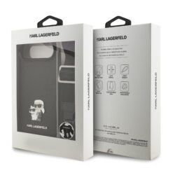 Karl Lagerfeld Калъф Apple iPhone 17 Air, Saffiano Metal K/C + Crossbody Strap /черен/ – KLHCP17MSAKCPBK