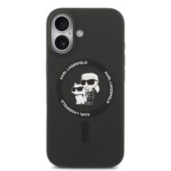 Karl Lagerfeld Калъф за iPhone 17, Liquid Silicone K/C MagSafe /черен/ – KLHMP17SSCMKCRHK