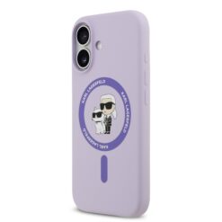 Karl Lagerfeld Калъф за iPhone 17, Liquid Silicone K/C MagSafe /лилав/ – KLHMP17SSCMKCRHU