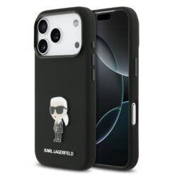 Karl Lagerfeld Калъф за iPhone 17 Pro, Liquid Silicone K/C MagSafe /черен/ – KLHCP17LSMHKNPK