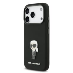 Karl Lagerfeld Калъф за iPhone 17 Pro, Liquid Silicone K/C MagSafe /черен/ – KLHCP17LSMHKNPK