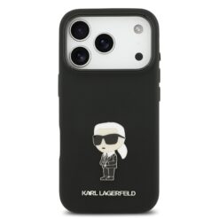 Karl Lagerfeld Калъф за iPhone 17 Pro, Liquid Silicone K/C MagSafe /черен/ – KLHCP17LSMHKNPK