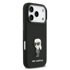 Karl Lagerfeld Калъф за iPhone 17 Pro, Liquid Silicone K/C MagSafe /черен/ – KLHCP17LSMHKNPK