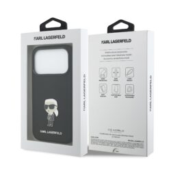 Karl Lagerfeld Калъф за iPhone 17 Pro, Liquid Silicone K/C MagSafe /черен/ – KLHCP17LSMHKNPK