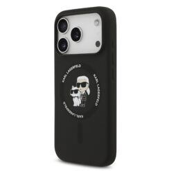 Karl Lagerfeld Калъф заiPhone 17 Pro, Liquid Silicone K/C MagSafe /черен/ – KLHMP17LSCMKCRHK