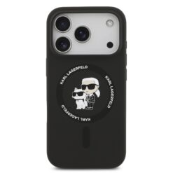 Karl Lagerfeld Калъф заiPhone 17 Pro, Liquid Silicone K/C MagSafe /черен/ – KLHMP17LSCMKCRHK
