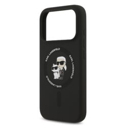 Karl Lagerfeld Калъф заiPhone 17 Pro, Liquid Silicone K/C MagSafe /черен/ – KLHMP17LSCMKCRHK