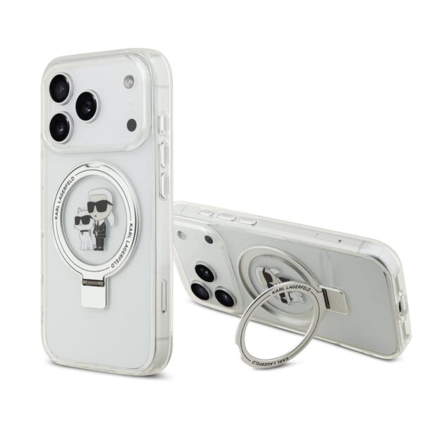 Karl Lagerfeld за Apple iPhone 17 Pro Max, Ringstand K/C MagSafe /бял/ – KLHMP17XHMRSKCH