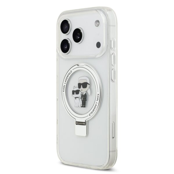 Karl Lagerfeld за Apple iPhone 17 Pro Max, Ringstand K/C MagSafe /бял/ – KLHMP17XHMRSKCH