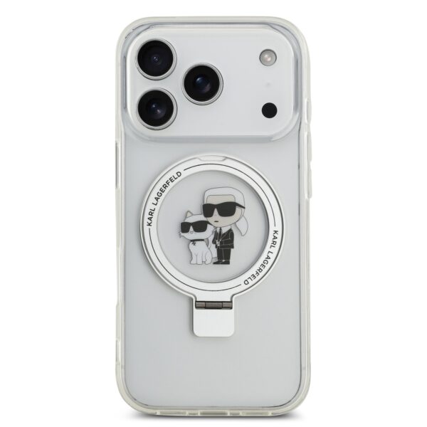 Karl Lagerfeld за Apple iPhone 17 Pro Max, Ringstand K/C MagSafe /бял/ – KLHMP17XHMRSKCH