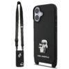 Karl Lagerfeld Калъф Apple iPhone 17, Saffiano Metal K/C + Crossbody Strap /черен/ – KLHCP17SSAKCPBK