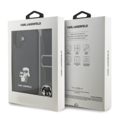 Karl Lagerfeld Калъф Apple iPhone 17, Saffiano Metal K/C + Crossbody Strap /черен/ – KLHCP17SSAKCPBK