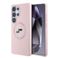 Karl Lagerfeld Калъф Samsung S25 Ultra, Liquid Silicone K&CH Heads MagSafe  /розов/ – KLHMS25LSKCHTCP