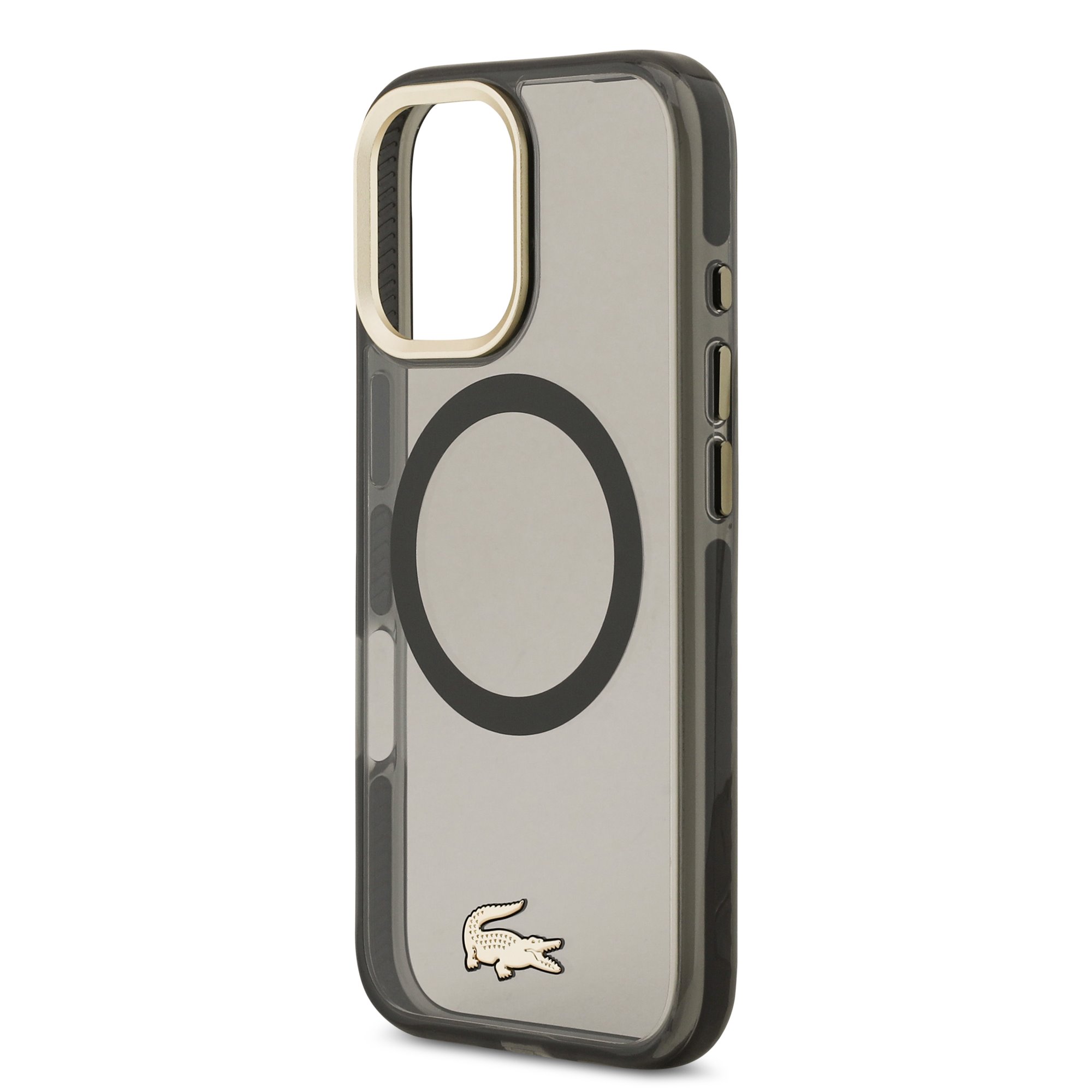 LACOSTE Калъф за iPhone 17, Frosted Finish Gold Logo MagSafe Black