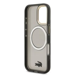 LACOSTE Калъф за iPhone 17, Frosted Finish Gold Logo MagSafe Black