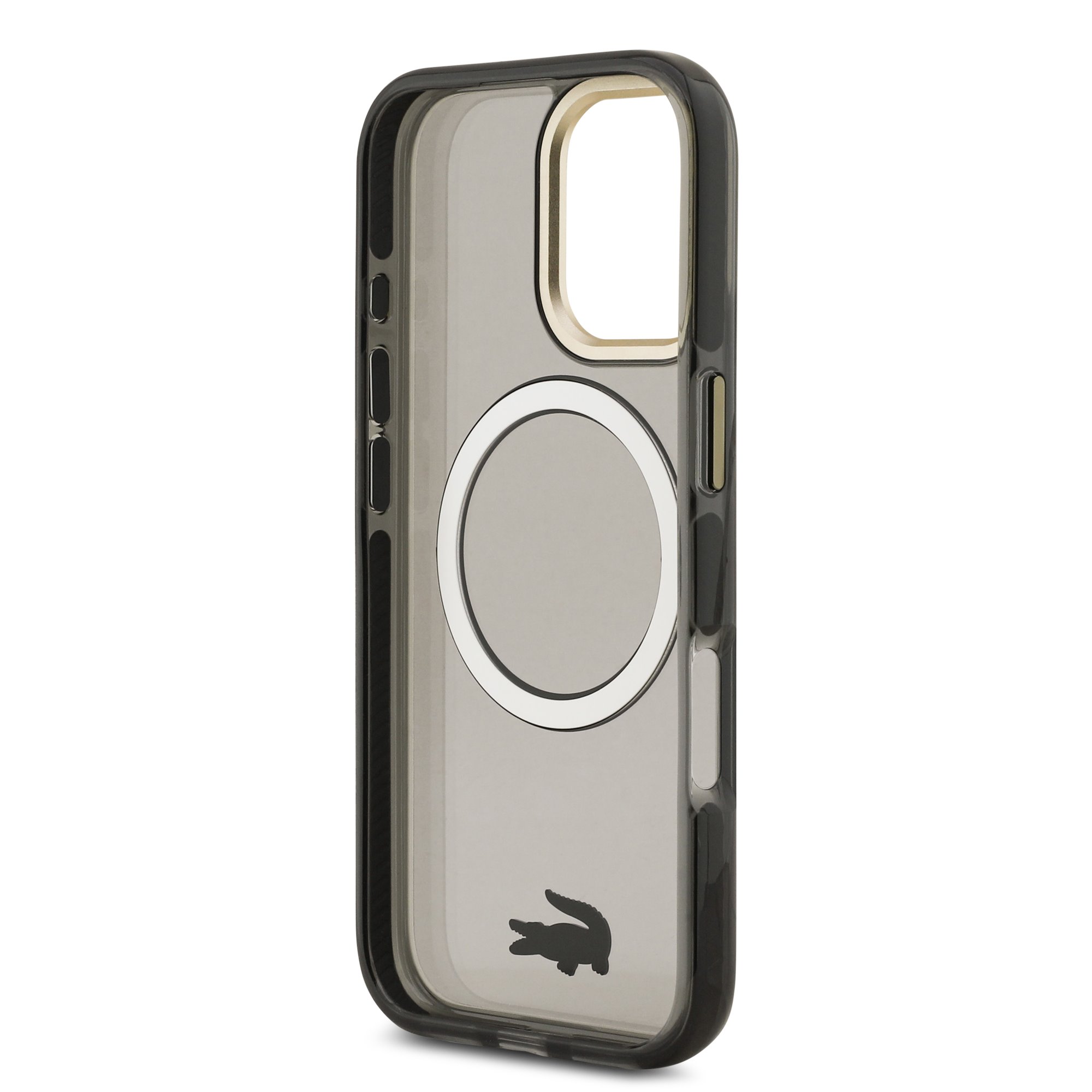 LACOSTE Калъф за iPhone 17, Frosted Finish Gold Logo MagSafe Black