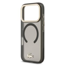 LACOSTE Калъф Apple iPhone 17 Pro, PC/TPU Frosted Finish Gold Logo MagSafe Black –