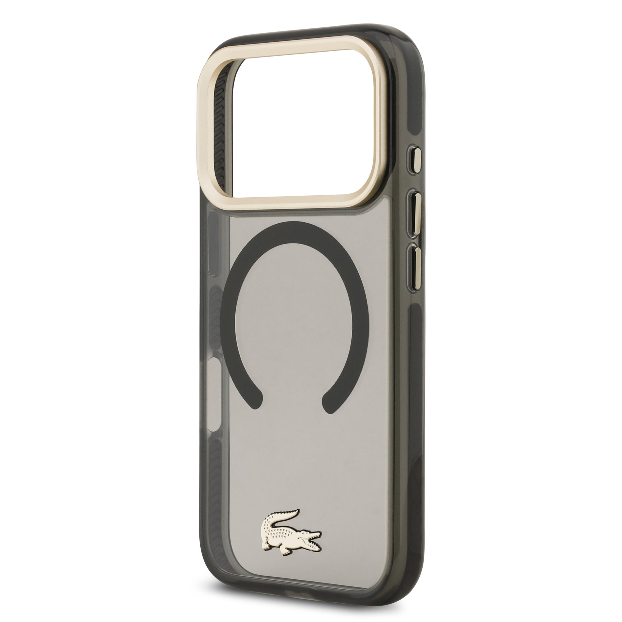 LACOSTE Калъф Apple iPhone 17 Pro, PC/TPU Frosted Finish Gold Logo MagSafe Black –