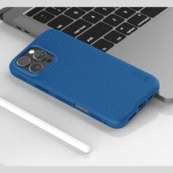 NILLKIN Калъф за iPhone 16 Pro, Super Frosted Shield, син
