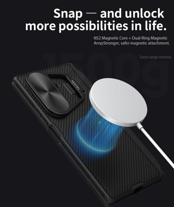 NILLKIN Калъф Samsung Z Fold 7, Camshield Prop MagSafe Pen Slot, черен