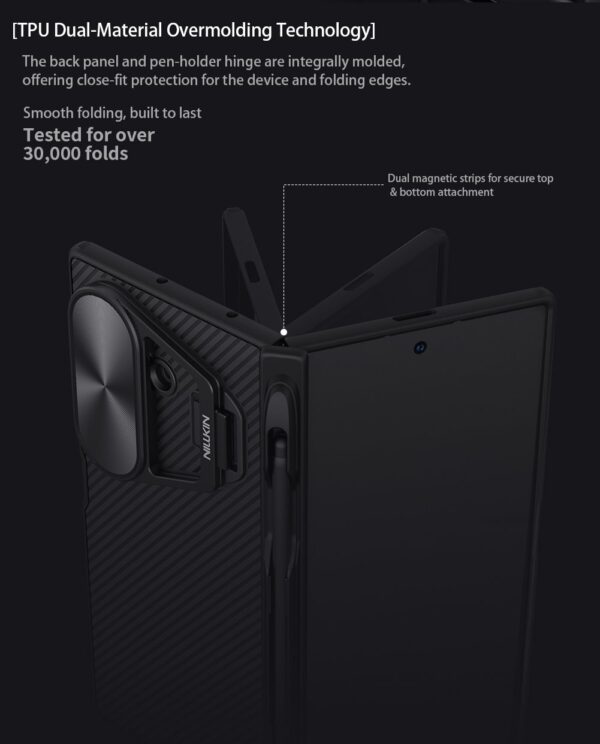 NILLKIN Калъф Samsung Z Fold 7, Camshield Prop MagSafe Pen Slot, черен