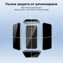 PRIVACY 360° протектор за iPhone 16 /iPhone 15 – затъмняващ протектор