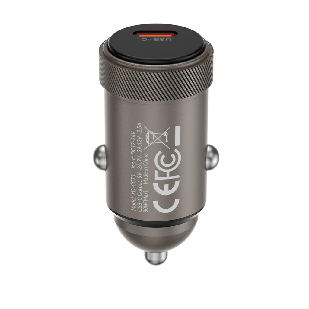 XO Зарядно устройство за автомобил 12V, 30W, 1C, Mini Metal CC70 /черен/