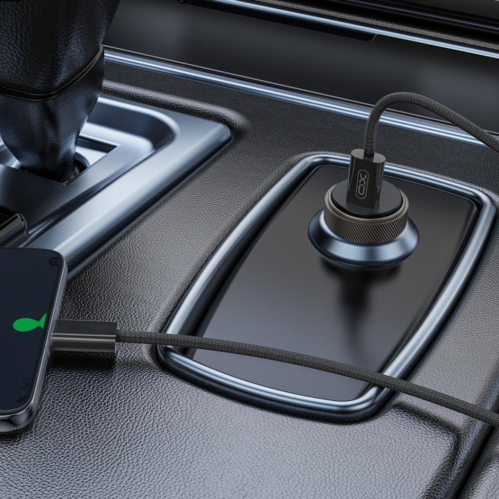 XO Зарядно устройство за автомобил 12V, 30W, 1C, Mini Metal CC70 /черен/