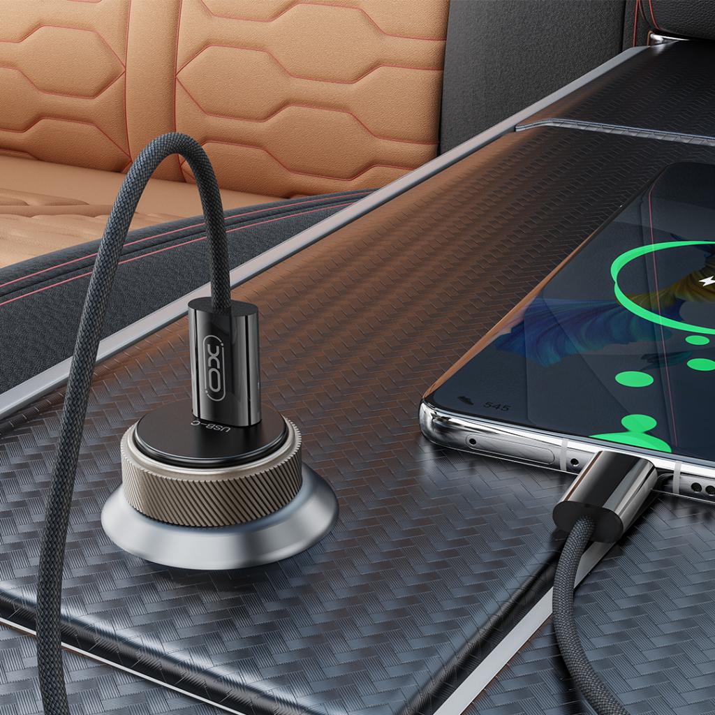 XO Зарядно устройство за автомобил 12V, 30W, 1C, Mini Metal CC70 /черен/