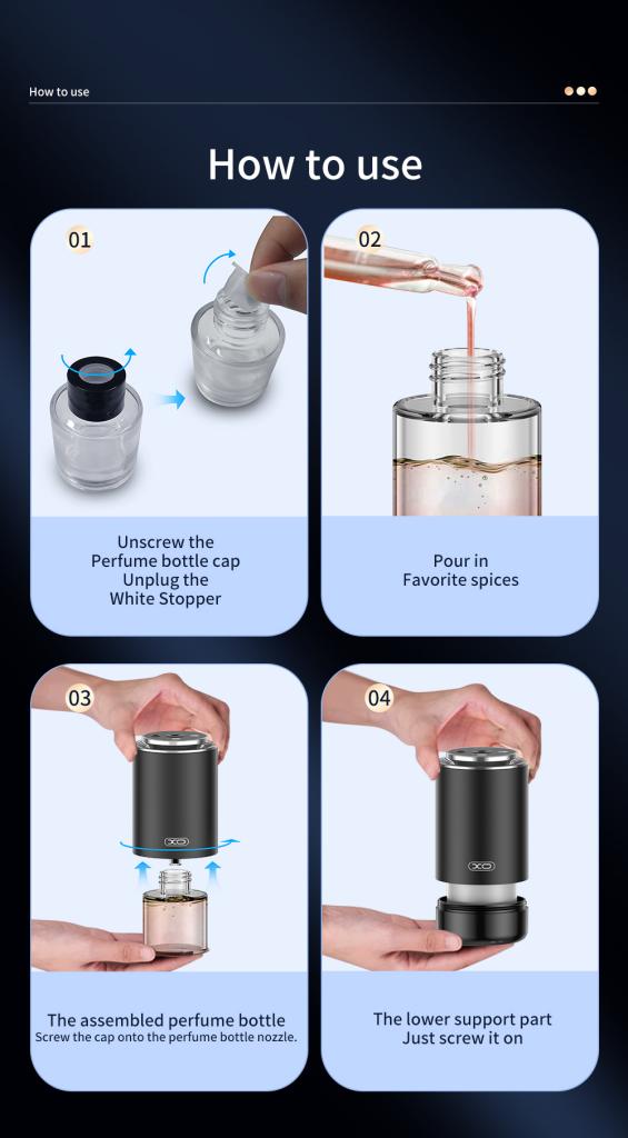 Ароматизатор за автомобил colorful lights + starry sky top CZ022/черен/ XO