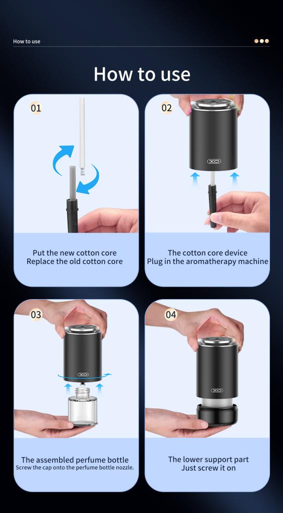 Ароматизатор за автомобил colorful lights + starry sky top CZ022/черен/ XO