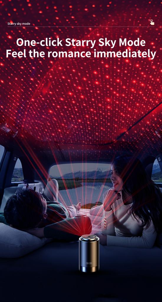 Ароматизатор за автомобил colorful lights + starry sky top CZ022/черен/ XO